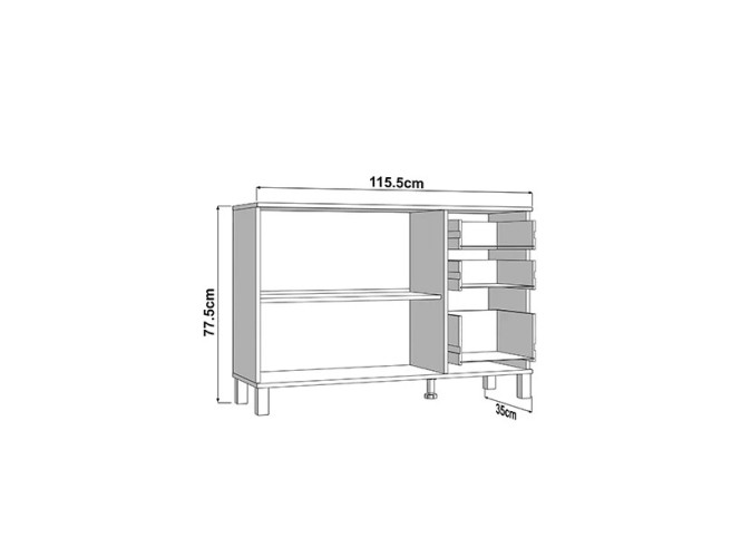 Komoda Almond 115 3K3F2V OB