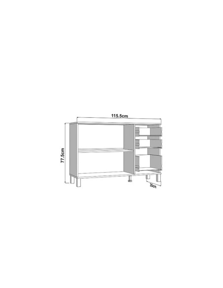 Komoda Almond 115 3K3F2V OB