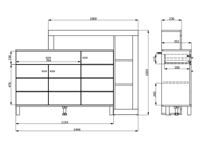 Komoda Sark 144 3K1F3V OP OB AH