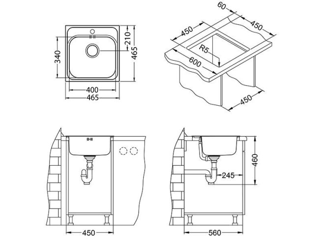 Sudoper Ugradbeni Basic 140