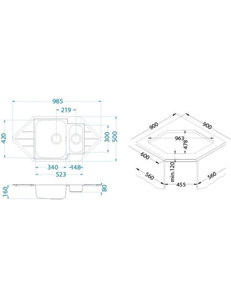 Sudoper Ugradbeni Line 40