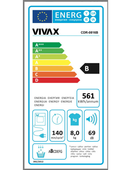 Vivax sušilica rublja CDR-0816B