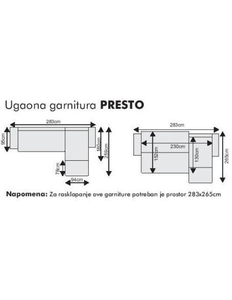 Kutna garnitura Presto